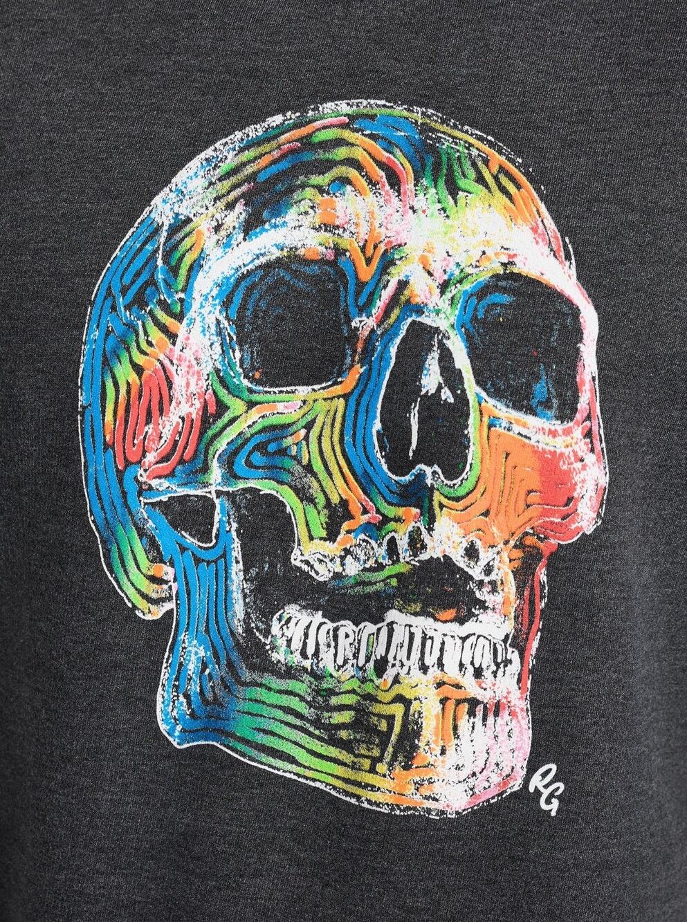 Robert Graham Neon Bones Graphic Long Sleeve Sweatshirt Charcoal - Medium